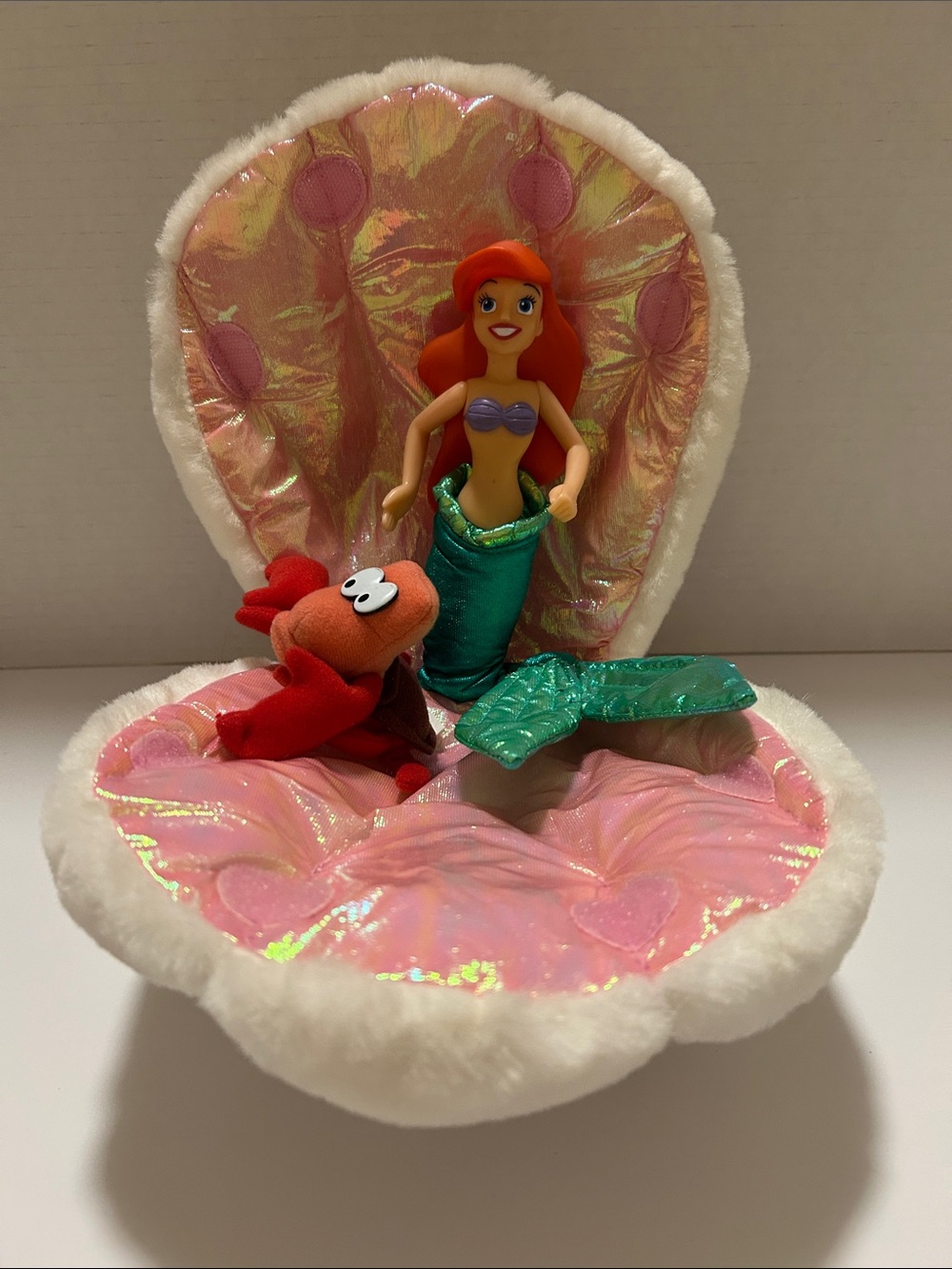 Vintage 90s Zellers The Little Mermaid plush clamshell toy